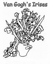 Gogh Van Coloring Pages Sunflowers Sunflower Irises Getcolorings Getdrawings Colorings sketch template
