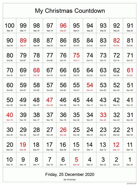 printable retirement countdown calendar  calendar printable