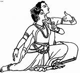 Dance Indian Clipart Cartoon Line Coloring Dancing Kuchipudi Pradesh Pages Andhra Cliparts Classical India Drawings Folk Clip Dances Bharatnatyam Kids sketch template