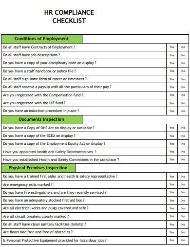 12 Free Hr Compliance Checklist Templates In Pdf Word Pages Free