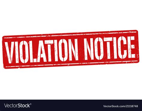 violation notice grunge rubber stamp royalty  vector