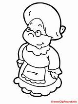 Coloring Grandmother sketch template