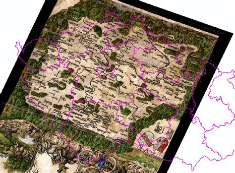 Klaudyan S Map Of Bohemia 1518 Georeferenced And