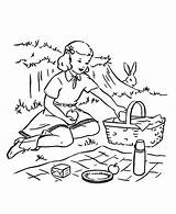 Picnic Coloring Family Basket Pages Bring Apple Netart Color sketch template
