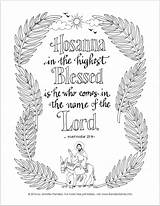 Hosanna Highest Coloring Pages Sunday Palm Printable Flandersfamily Info Bible Colouring Lord Name Adult Color Comes Who Verse School Easter sketch template