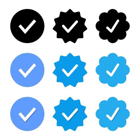 blue verified badge icon vector tick check mark sign symbol  social
