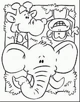 Coloring Animal Pages Jungle Kids sketch template