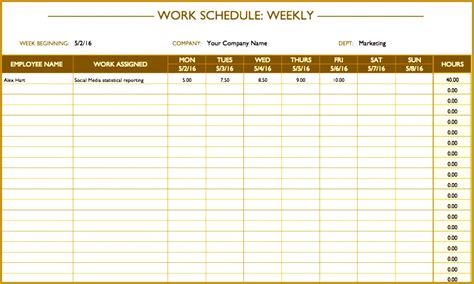 lunch break schedule template fabtemplatez