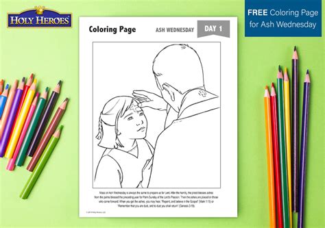 ash wednesday coloring page printable activities  kids holy heroes