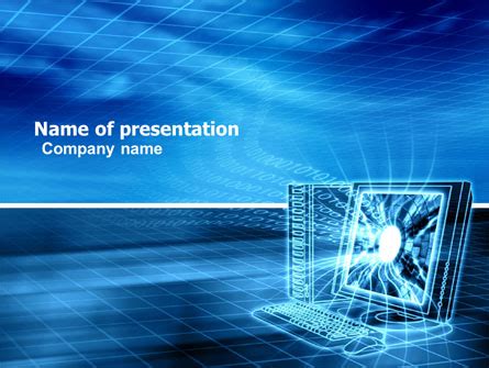 personal computer wired model  template  powerpoint