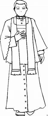 Sacerdote Colorear Priest Sacerdotes Colorin Clergyman Vestments Fichas sketch template
