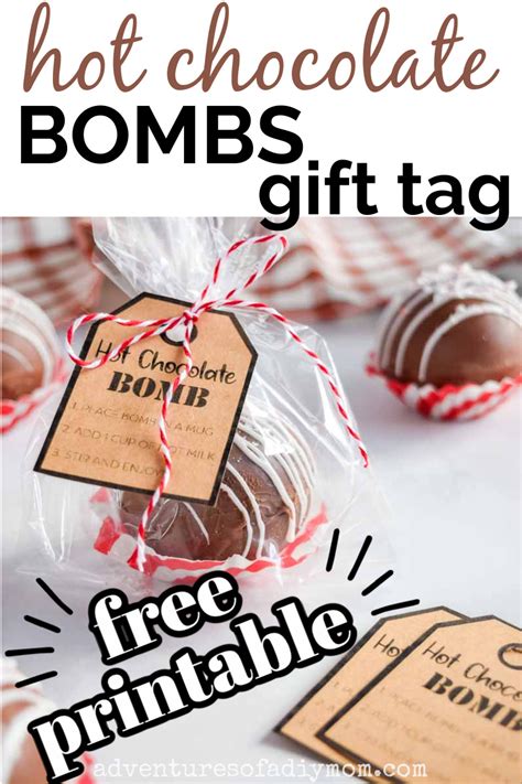 hot chocolate bombs printable tag adventures   diy mom