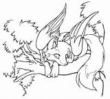 Coloring Wolf Pages Winged Kitsune Wings Cute Lineart Cat Wolves Fox Adult Color Pup Drawings Anime Colouring Tiger Girl Little sketch template