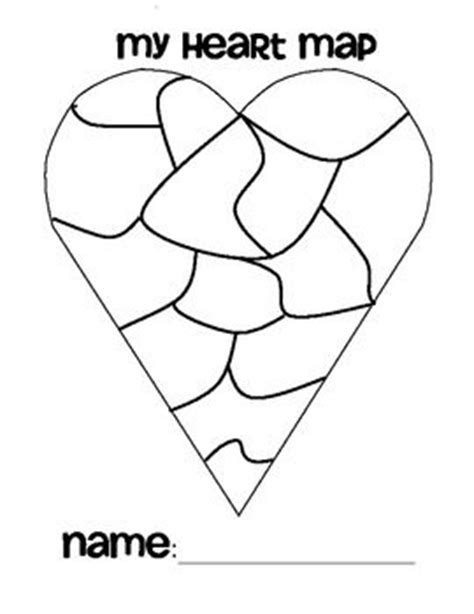 blank heart map template