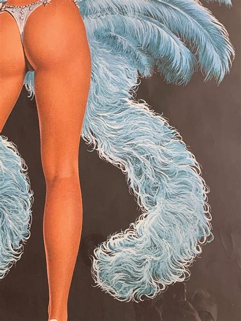 Fabulous Original 1960s Large Folies Bergere Poster By Artist Alain