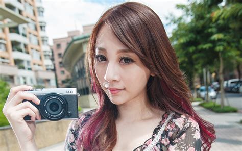 Wallpaper Face Model Long Hair Brunette Glasses Asian Camera