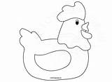 Hen Hatching Coloringpage sketch template