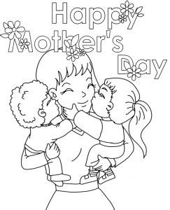 printable happy mothers day card  coloring