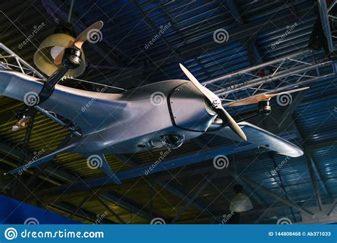 unmanned aerial vehicle unmanned military aircraft drone  hangar stock photo image