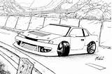 Drifting S13 Coloriage Splicer Lineart Racing sketch template