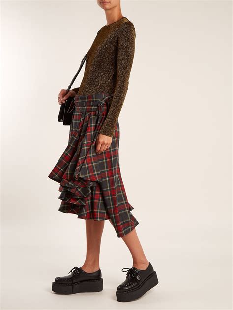 click here to buy junya watanabe tartan checked ruffled