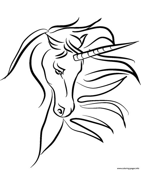 beautiful horn mythical unicorn coloring page printable