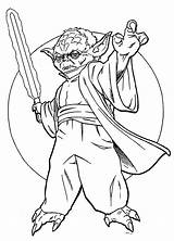 Yoda Coloriage Jedi Coloriages Justcolor Maître Sabre Momjunction Battlefront sketch template