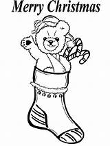 Coloring Christmas Pages Teddy Bear Holidays Merry Coloringsky sketch template