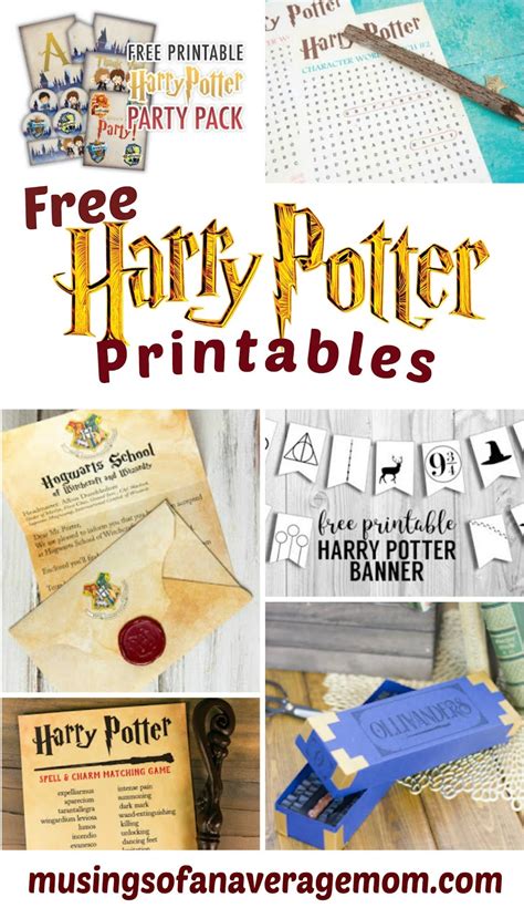 printables harry potter party