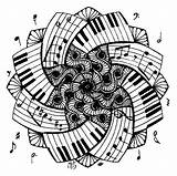 Coloring Pages Music Book Sheets Mandala Piano sketch template