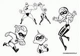 Incredibles Coloring Pages Disney Kids Violet Color Print Cartoons Choose Board Draw sketch template
