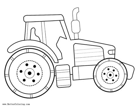 simple tractor coloring pages  preschool kids  printable coloring pages