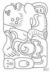 Mayan Coloring Pages Glyph Glyphs Supercoloring Printable sketch template