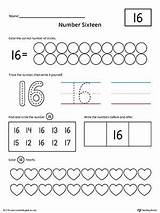 Number 16 Worksheet Worksheets Preschool Printable Numbers Writing Math Tracing Practice Kindergarten Identifying Activities Myteachingstation sketch template