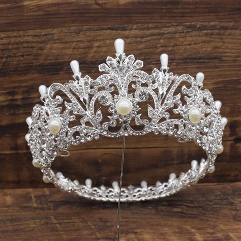 gorgeous beautiful pearl wedding bridal tiara crown  bride women