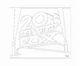 Fox Century 20th Logo Pages Coloring Template Vector sketch template