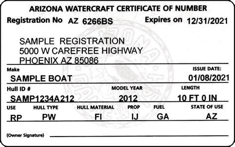 certificate  number registration card