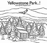 Cabin Yellowstone Cabins Cottages Drawings sketch template