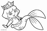 Mermaid Dora sketch template