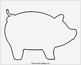 Pig Coloring Simple Pages Template Animals Realistic Animal Templates sketch template