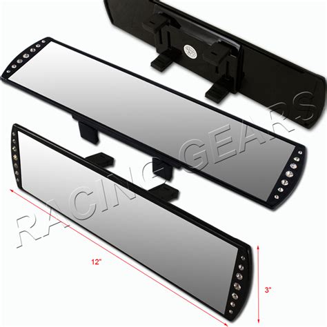 universal mm wide flat clip  interior panoramic crystal rear view mirror ebay