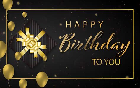 happy birthday design  golden color balloons  gift box