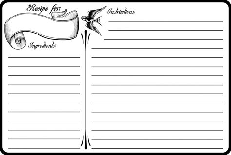 images  printable recipe cards  lines  printable
