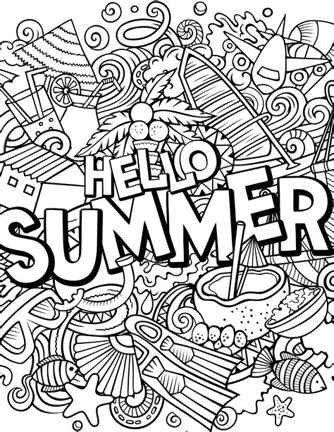 celebrate warm weather   summer coloring pages  kids  adults
