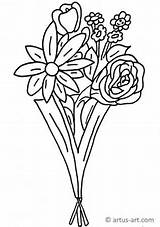 Ausmalbild Ausmalen Artus Blumenwiese Blumenstrauß Malvorlagen sketch template