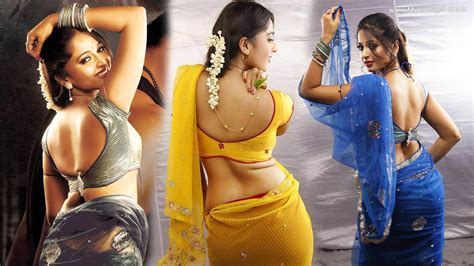 backshow anushka shetty hottest and sexiest back photos collection in saree and other short tight