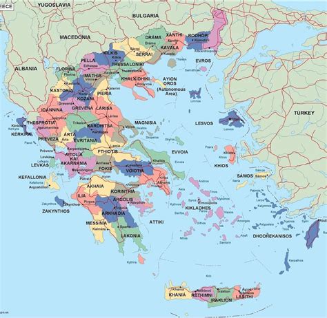 griechenland politische karte politische karte von griechenland europa