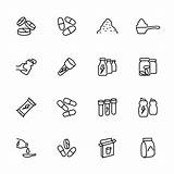 Supplements Icons Line Food Set Vector Vecteezy sketch template