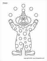 Printable Clown Clowns Coloring Circus Templates Pages Color Preschool Template Juggler Kids Crafts Juggling Printables Carnival Firstpalette Shapes Fun Kindergarten sketch template