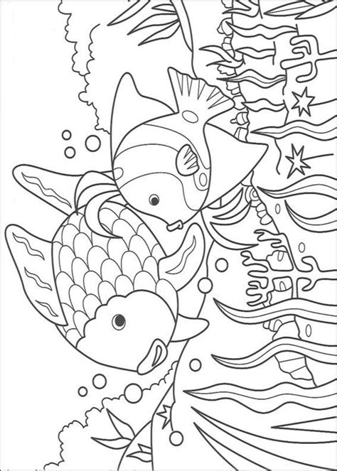 coloring pages rainbow fish printable  kids adults